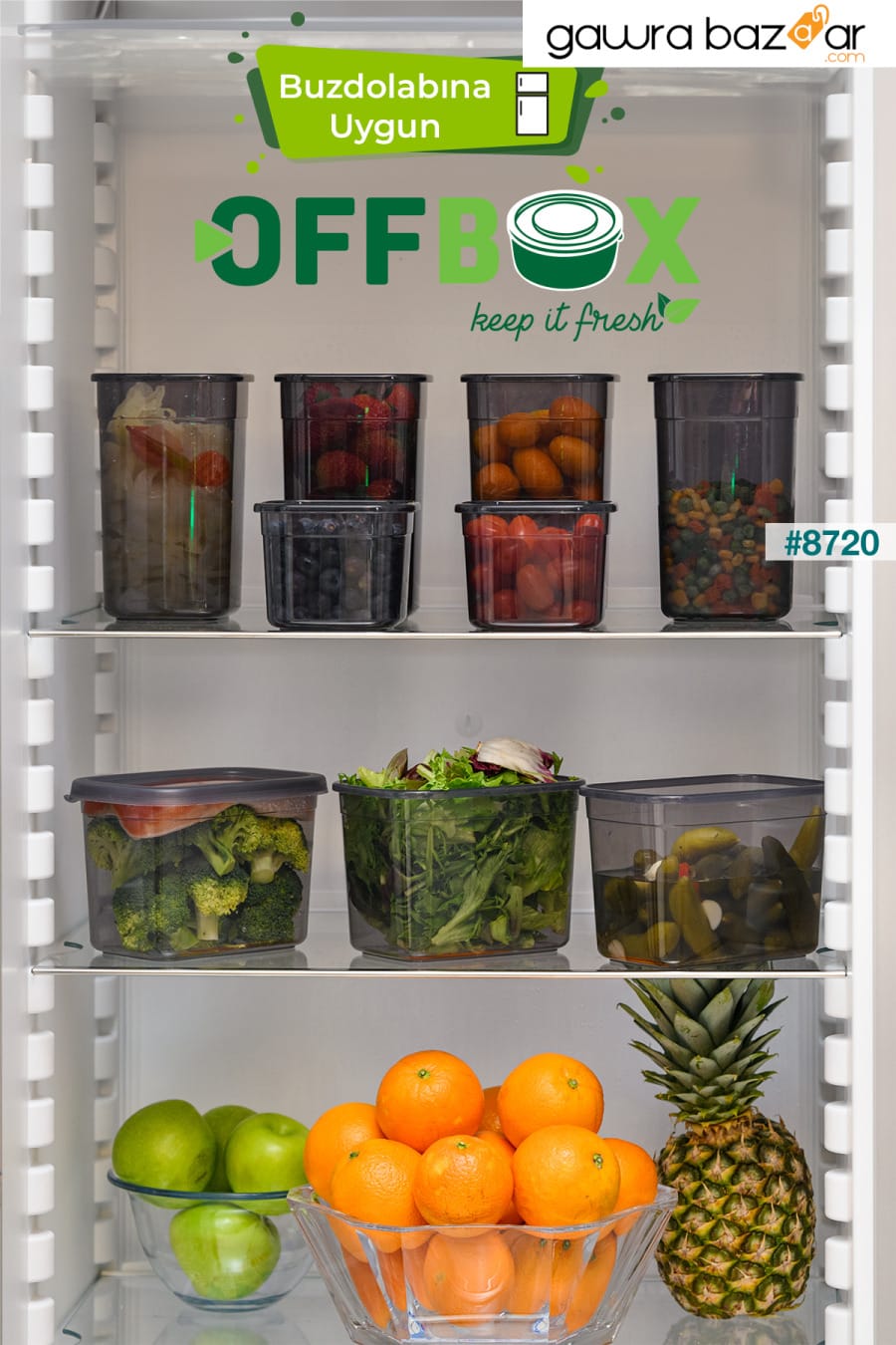 مجموعة توابل لتخزين نبضات الطعام مستطيلة 24 قطعة، 1.2 لتر - 2 لتر - 3.2 لتر 40 ملصق OFFBOX 4