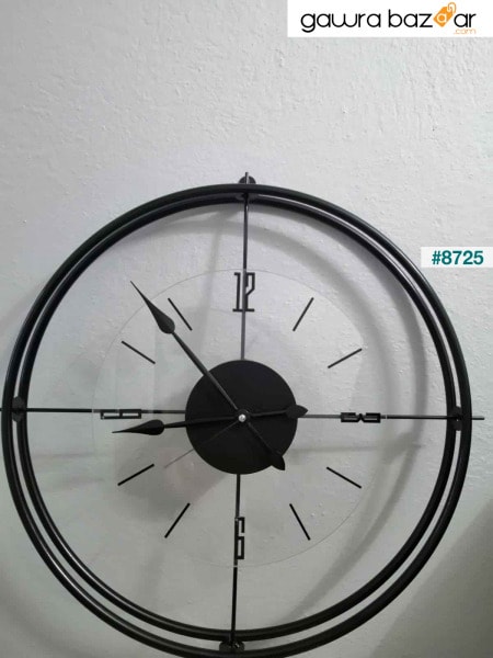 ساعة حائط حديثة من الزجاج الشفاف الأسود الفاخر إسكندنافي مقاس 60 سم