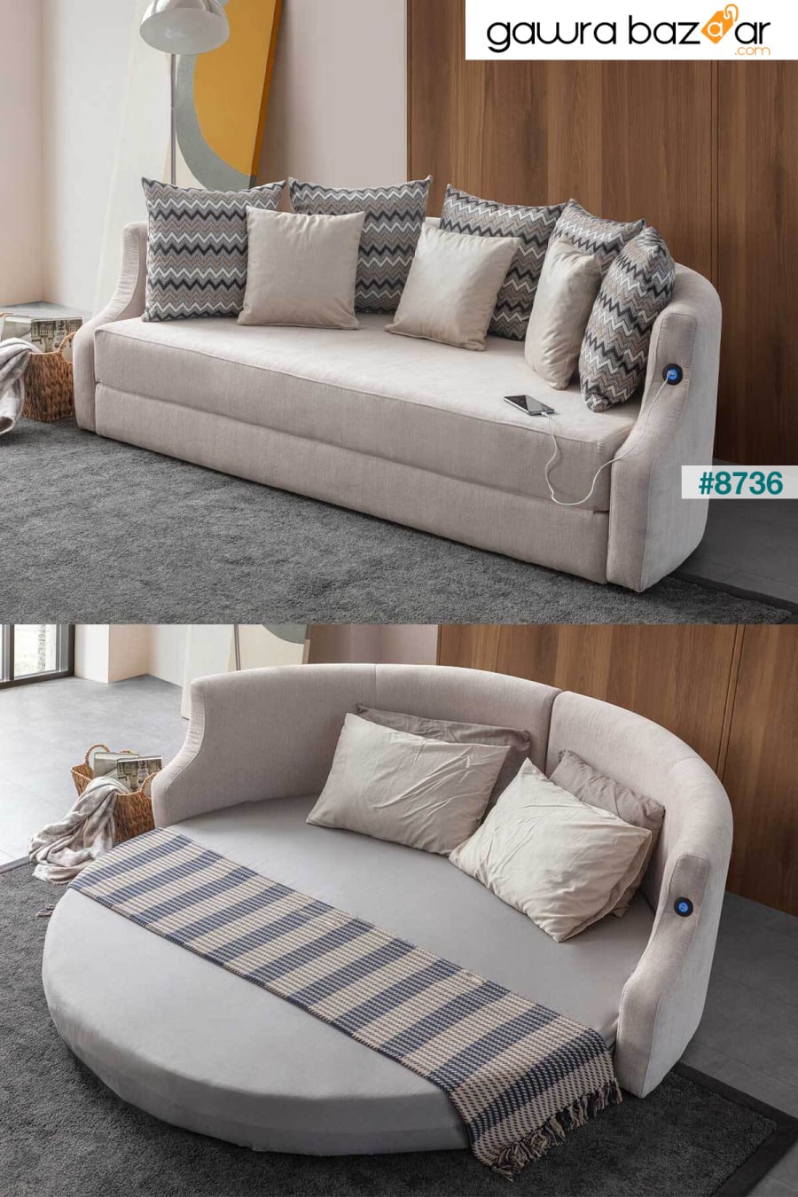 أريكة سرير مستديرة ذكية من Letto Vip Eymense 0