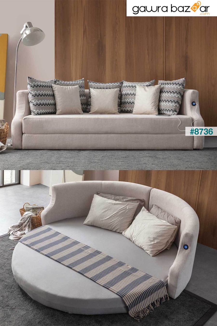 أريكة سرير مستديرة ذكية من Letto Vip Eymense 2
