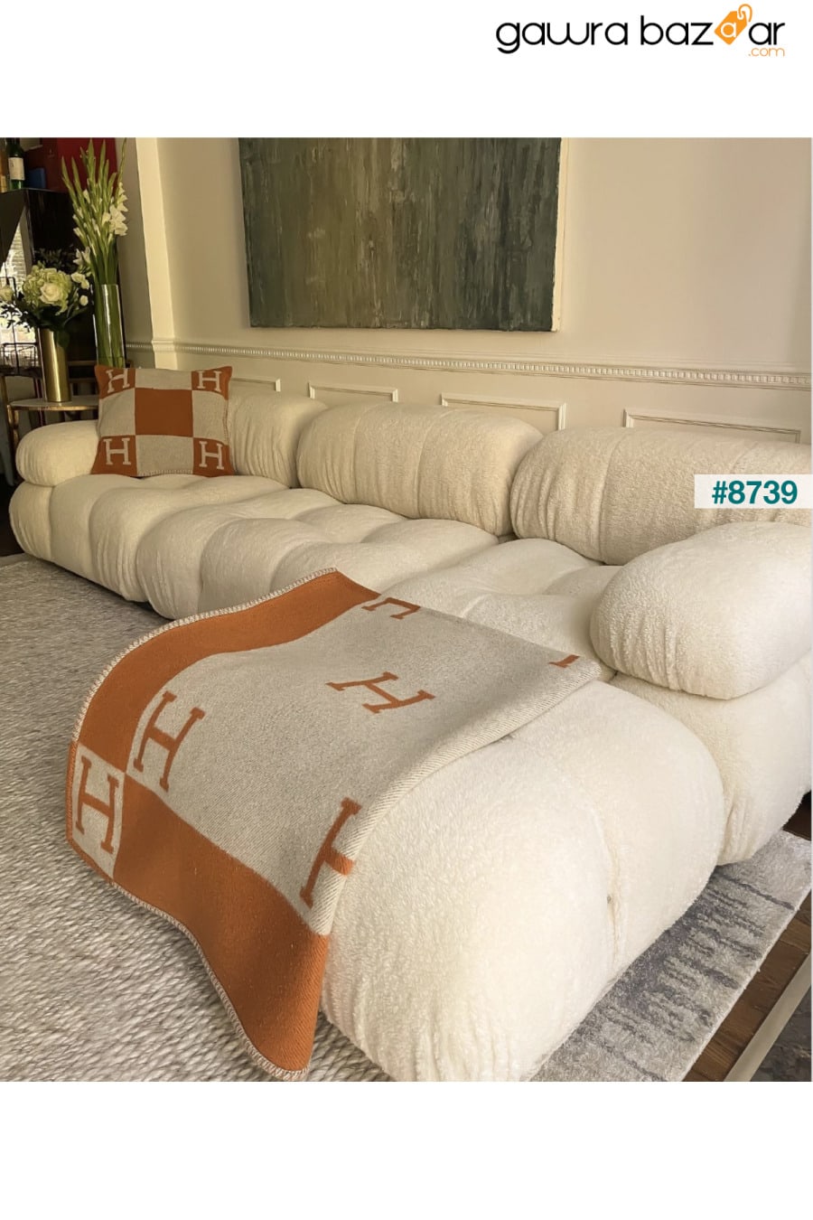 مجموعة أريكة ركنية مكونة من 4 وحدات من بيليني، تيدي، كريمي S Home Design Concept 0