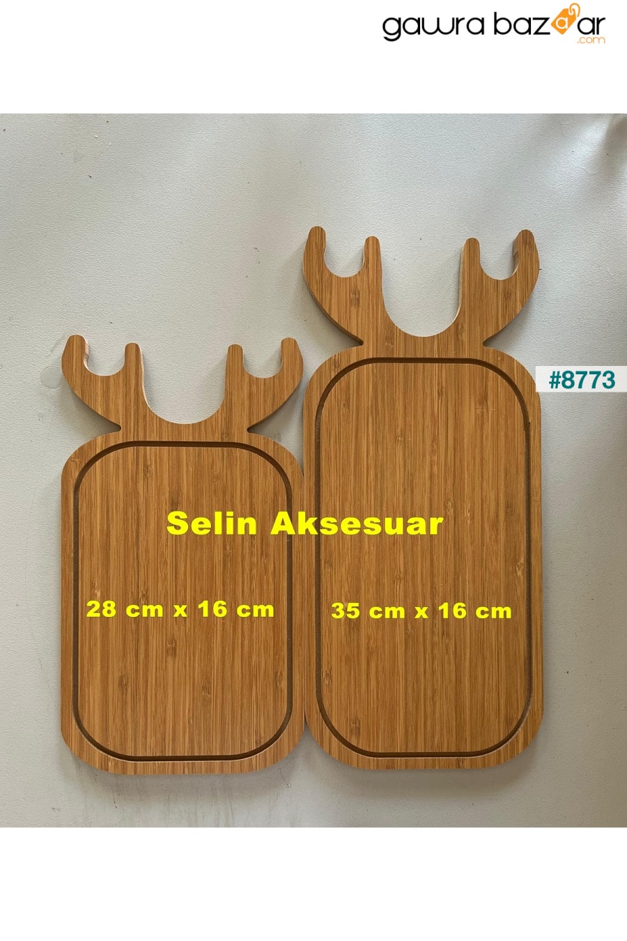 لوح عرض خشبي للتقطيع والتقطيع مكون من قطعتين على شكل غزال ومجموعة أطباق تقديم selinaksesuar 1