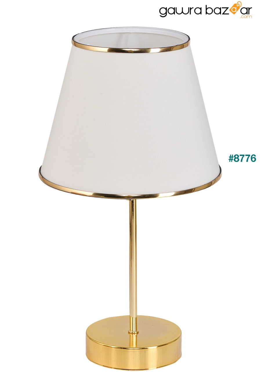مصباح طاولة عاكس الضوء باللون الذهبي من ميرزا مكون من قطعتين - كريمي EvLight 4