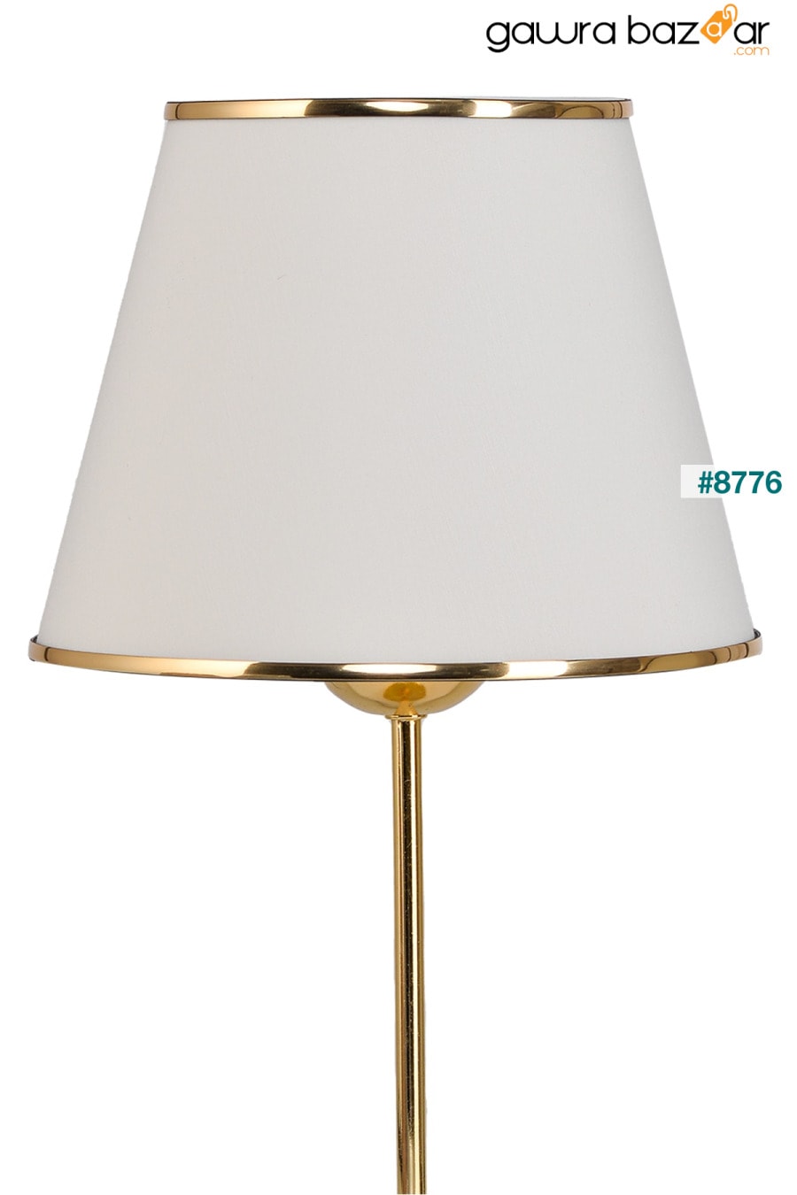 مصباح طاولة عاكس الضوء باللون الذهبي من ميرزا مكون من قطعتين - كريمي EvLight 3