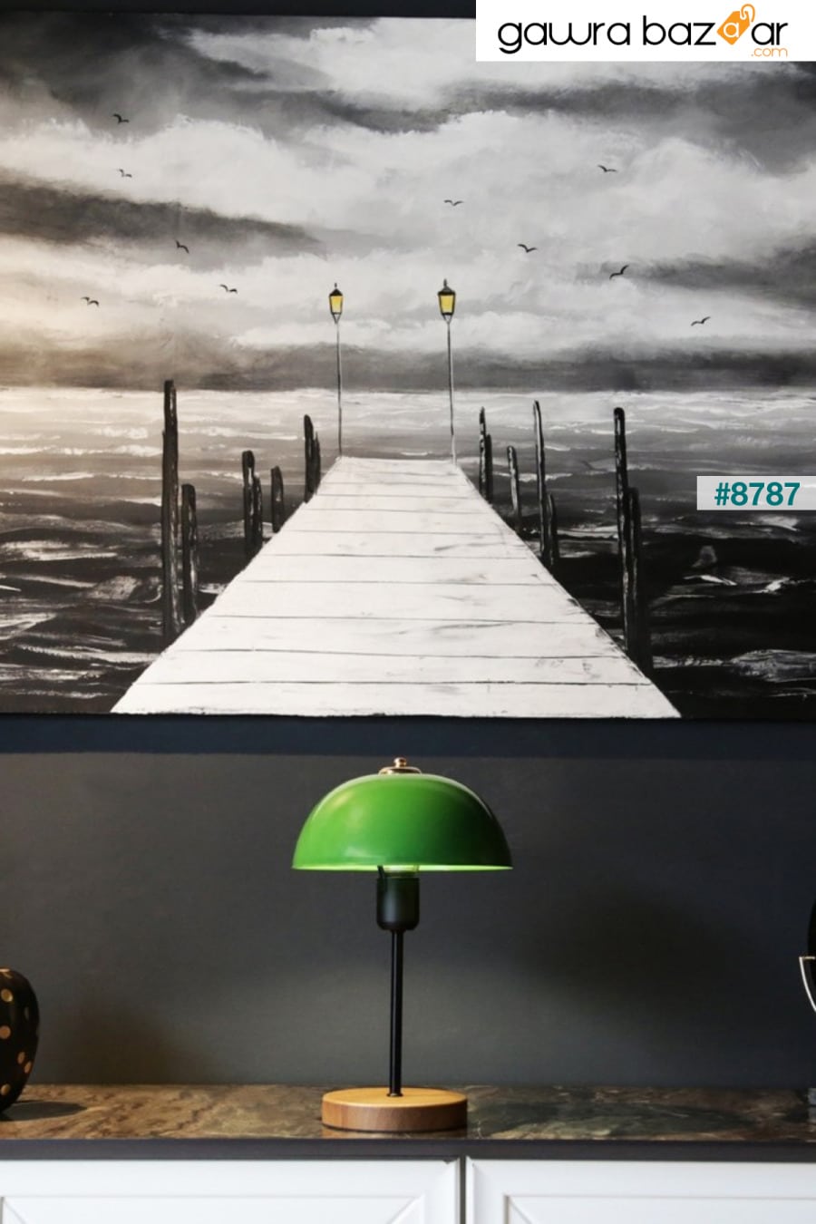 عاكس الضوء المعدني باللون الأخضر من North Home مع مصباح طاولة على شكل رأس الفطر لغرفة المعيشة والمكتب والمقهى Art&Gift 2