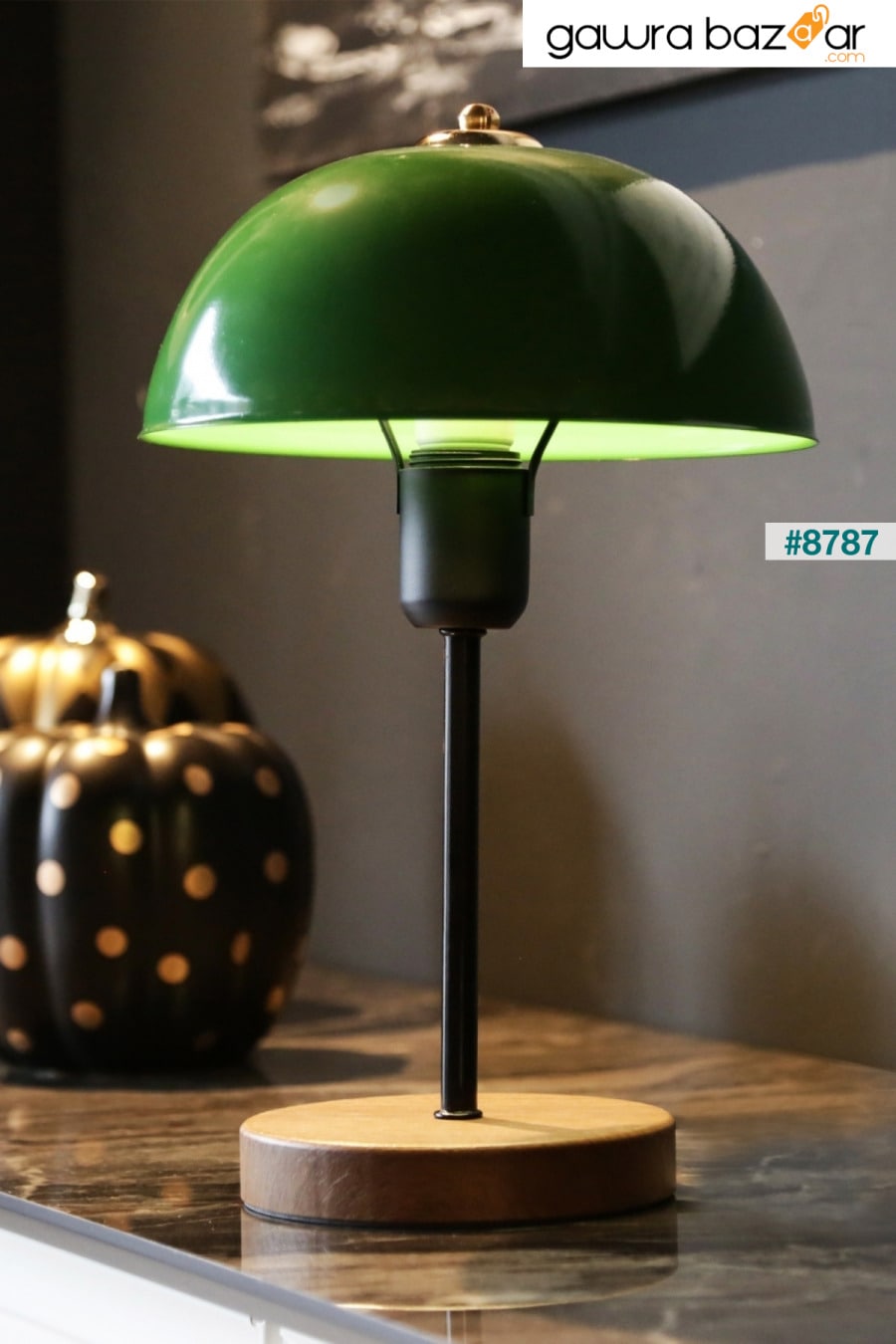 عاكس الضوء المعدني باللون الأخضر من North Home مع مصباح طاولة على شكل رأس الفطر لغرفة المعيشة والمكتب والمقهى Art&Gift 0