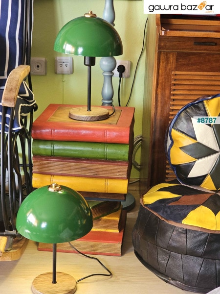 عاكس الضوء المعدني باللون الأخضر من North Home مع مصباح طاولة على شكل رأس الفطر لغرفة المعيشة والمكتب والمقهى