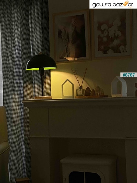عاكس الضوء المعدني باللون الأخضر من North Home مع مصباح طاولة على شكل رأس الفطر لغرفة المعيشة والمكتب والمقهى