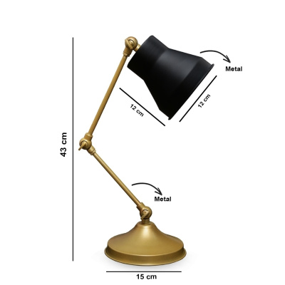 الرجعية تصميم خاص العتيقة مصباح طاولة معدنية عاكس الضوء