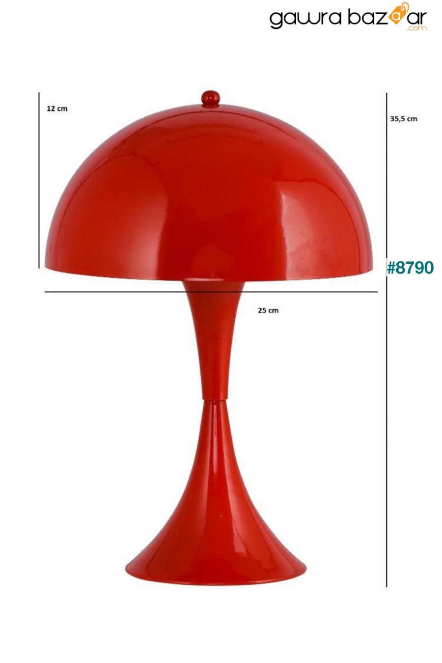 مصباح طاولة عاكس الضوء معدني برأس الفطر باللون الأحمر Art&Gift 2