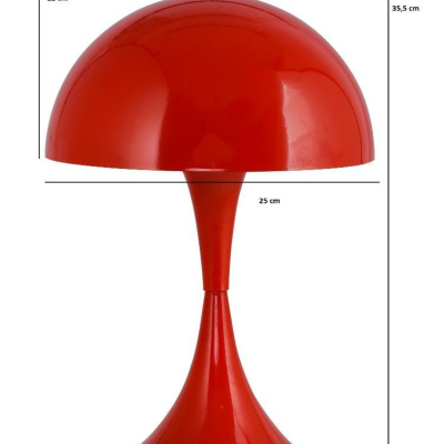 مصباح طاولة عاكس الضوء معدني برأس الفطر باللون الأحمر