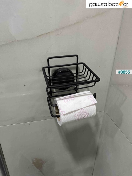 حامل ورق المرحاض البديل باللون الأسود اللاصق السحري من ماجيك فيكس