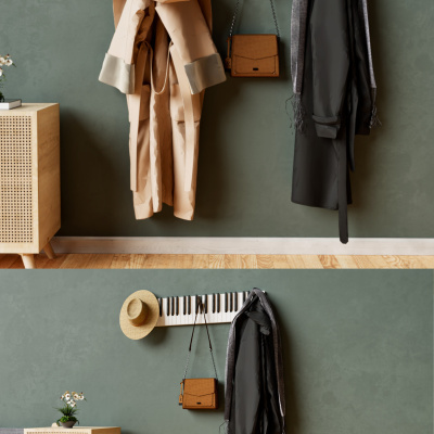 شماعة ملابس البيانو الخشبية المزخرفة ذات 21 مفتاحًا، متعددة الأغراض، حقيبة باب البيانو؛ 15 × 75 سم