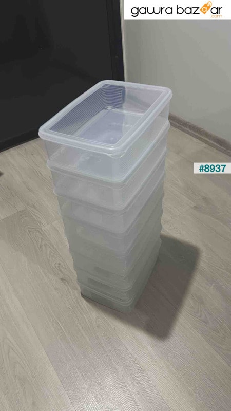 مجموعة حاويات تخزين مستطيلة مقاومة للتسرب سعة 3.5 لتر مكونة من 8 قطع مع مؤشر شفاف