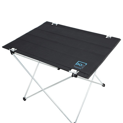 طاولة قماش قابلة للطي للتخييم والنزهات، لون أسود، موديل عريض، 73 × 55 × 48 سم