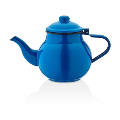إبريق شاي من المينا، زنك، نوع قديم، غطاء أزرق، 1.1 لتر، رقم: 13