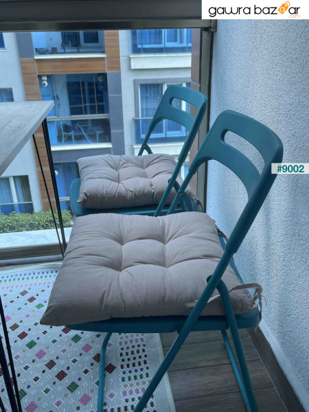 وسادة كرسي Pofidik مزخرفة مكونة من 4 قطع باللون البني مقاس 40x40