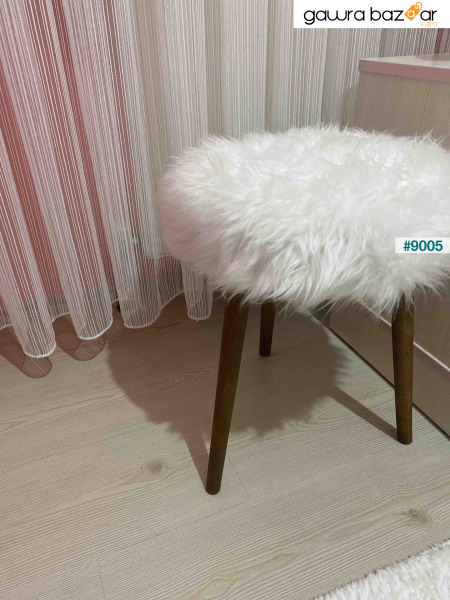وسادة عصرية، قطيفة بيضاء، كرسي أريكة مزخرف بأرجل خشبية من شعاع البوق، مقعد، مصنوع يدويًا