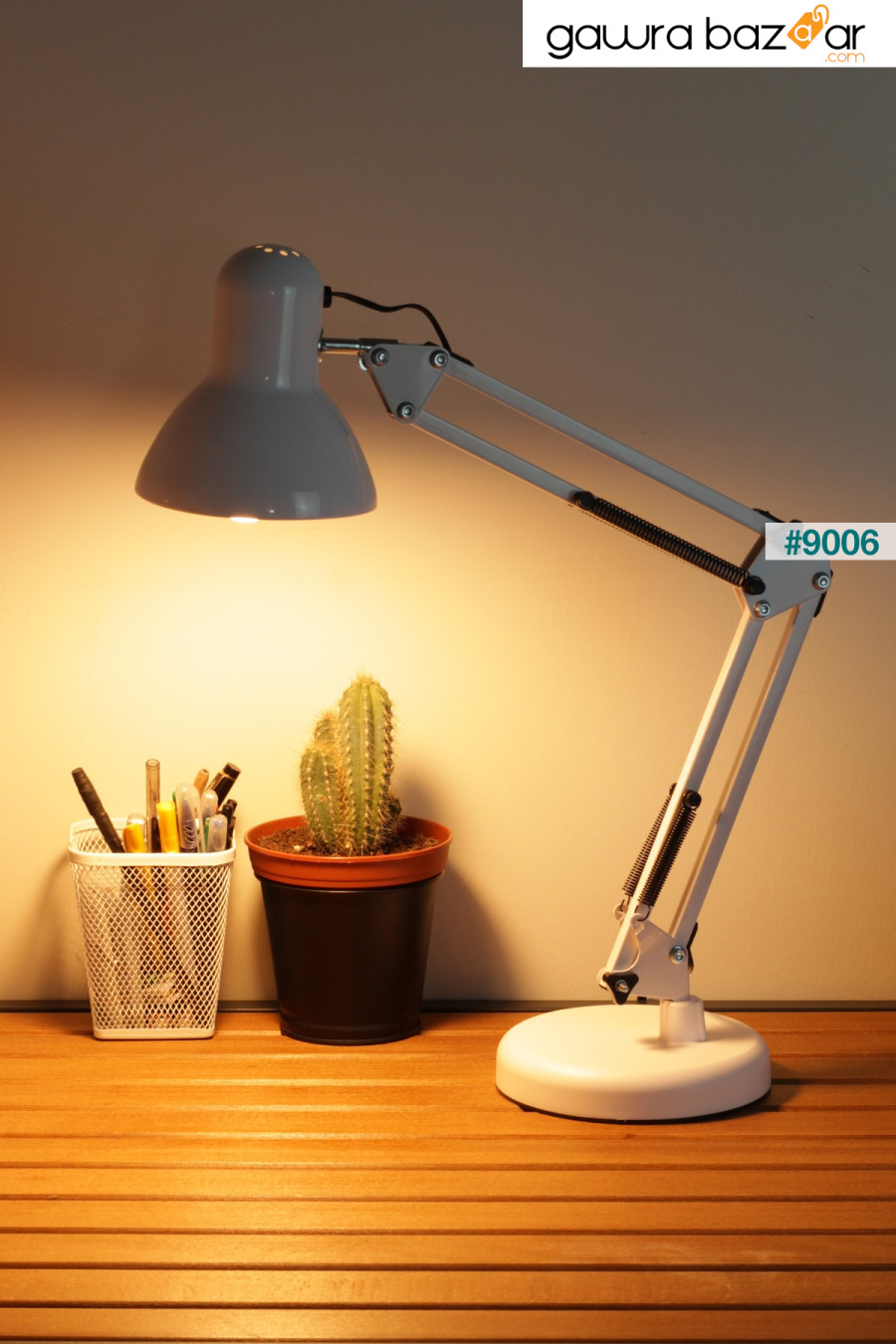 مصباح مكتب أكروبات زنبركي معدني بزاوية 360 درجة قابل للتعديل مصباح مكتبي أبيض Telvesse 7