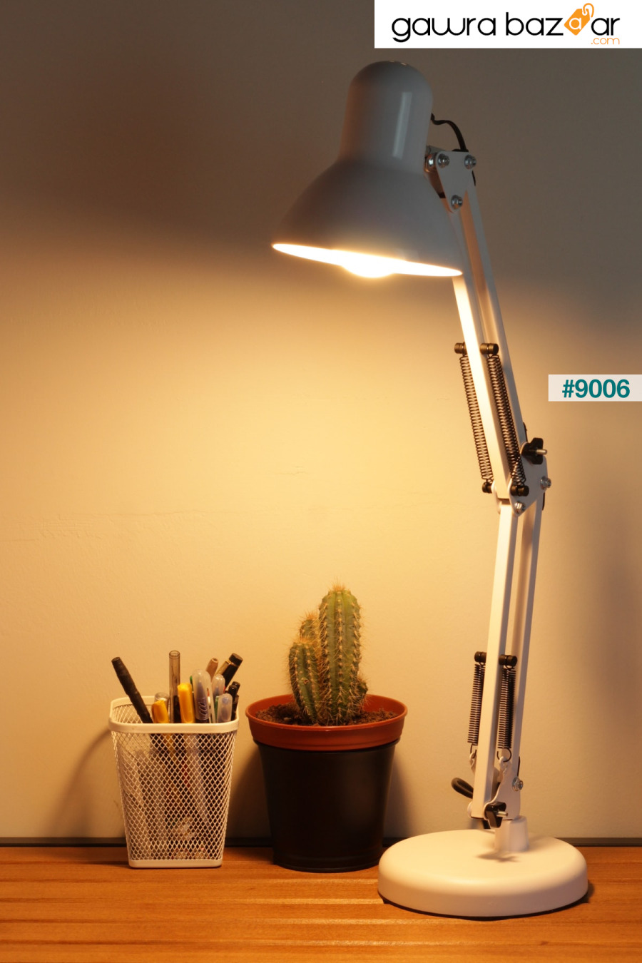 مصباح مكتب أكروبات زنبركي معدني بزاوية 360 درجة قابل للتعديل مصباح مكتبي أبيض Telvesse 6