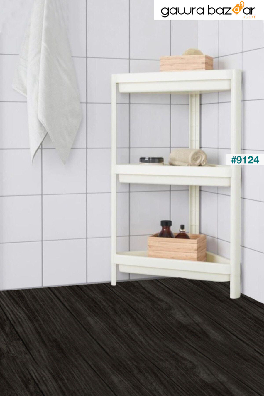 رف المطبخ والحمام المكون من 3 طبقات من Vera Home وحدة رف بيضاء متعددة الأغراض Tiklasende 3