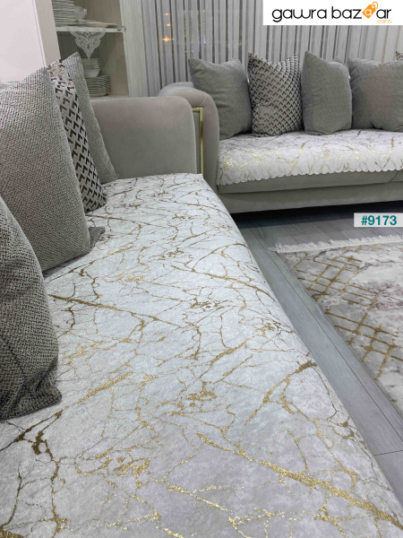 غطاء أريكة سرير للأريكة موضة جديدة من ورق الذهب غطاء أريكة إسفنجي للأرضية كريمي