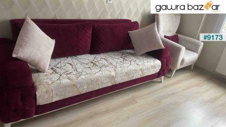 غطاء أريكة سرير للأريكة موضة جديدة من ورق الذهب غطاء أريكة إسفنجي للأرضية كريمي