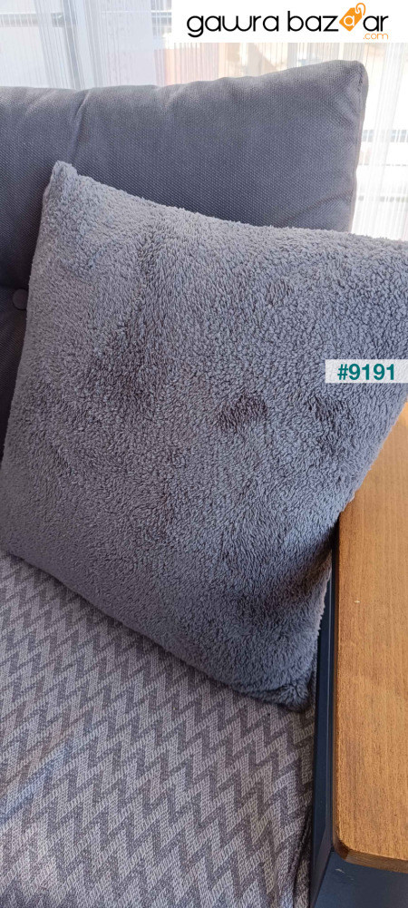 غطاء وسادة بتصميم بوهيمي إسكندنافي مكون من قطعتين باللون الرمادي