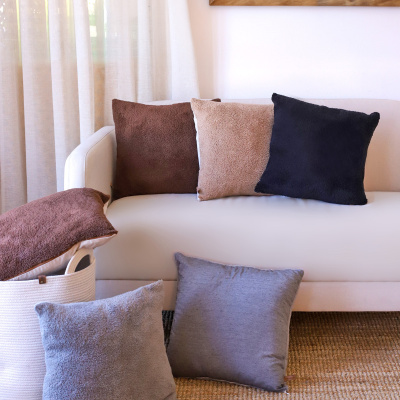 غطاء وسادة بتصميم بوهيمي إسكندنافي مكون من قطعتين باللون الرمادي