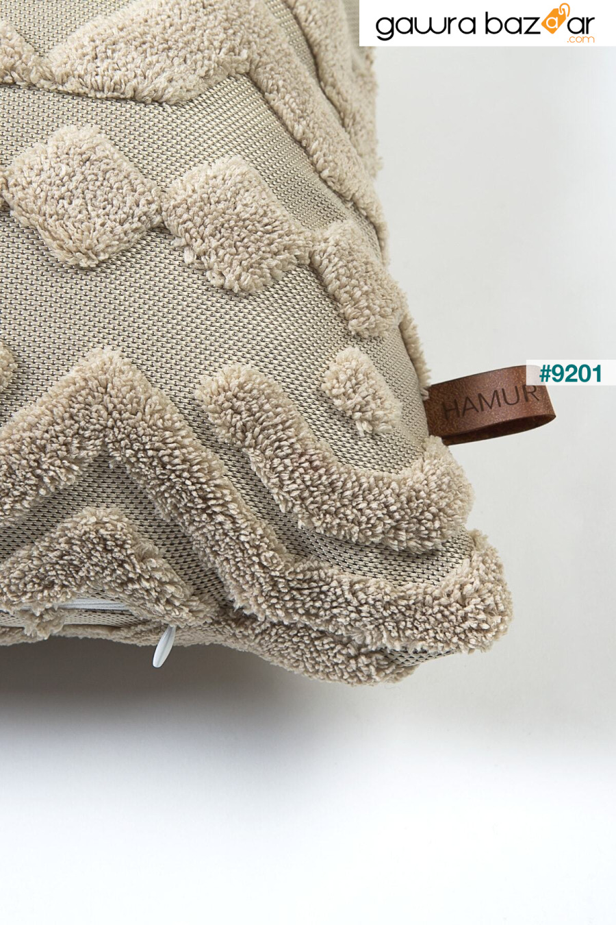 غطاء وسادة رمي مستطيل الشكل بتصميم بوهيمي خاص بنمط مثقوب من Letta Natural HAMUR 3