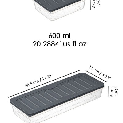 حاوية تخزين مكونة من 6 قطع، حاوية تخزين طعام متوافقة مع الميكروويف، أنثراسايت 2 × 1170 مل - 4 × 600 مل