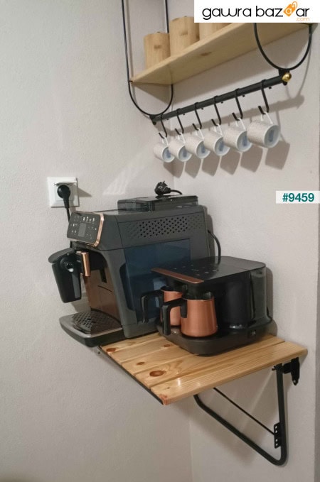 مجموعة خزائن المطبخ الحديثة متعددة الأغراض لركن القهوة مكونة من 3 منظم طاولة مطبخ فاخر قابل للطي