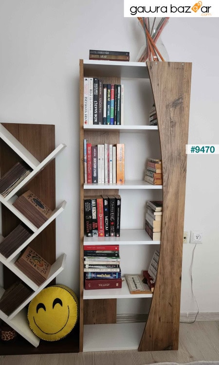 الطراز الاسكندنافي 6-Shelf خزانة الكتب ديكور غرفة المعيشة خزانة الكتب المكتبية