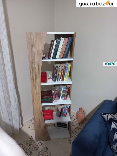 الطراز الاسكندنافي 6-Shelf خزانة الكتب ديكور غرفة المعيشة خزانة الكتب المكتبية