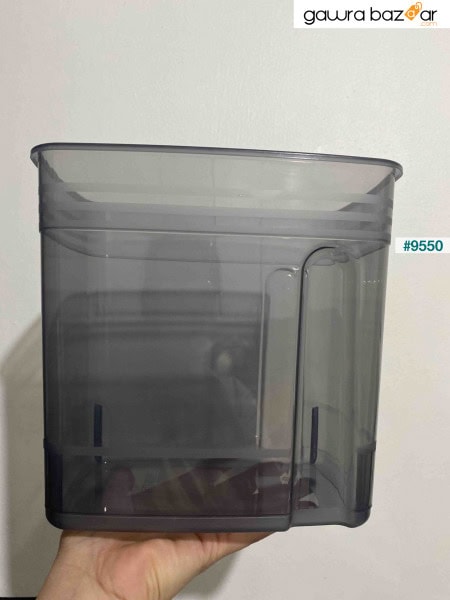 صندوق تخزين المنظفات الكبير ذو العلامات الكبيرة مكون من قطعتين من حاوية تخزين المنظفات اللوحية لينا مع غطاء عملي 2 × 5.5 لتر