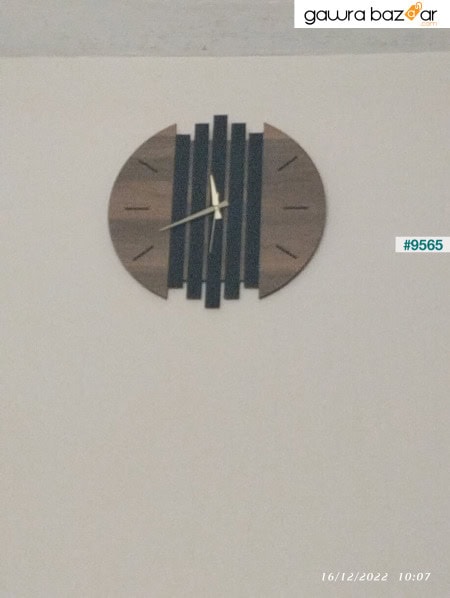 ساعة حائط خشبية حديثة مقاس 50 سم