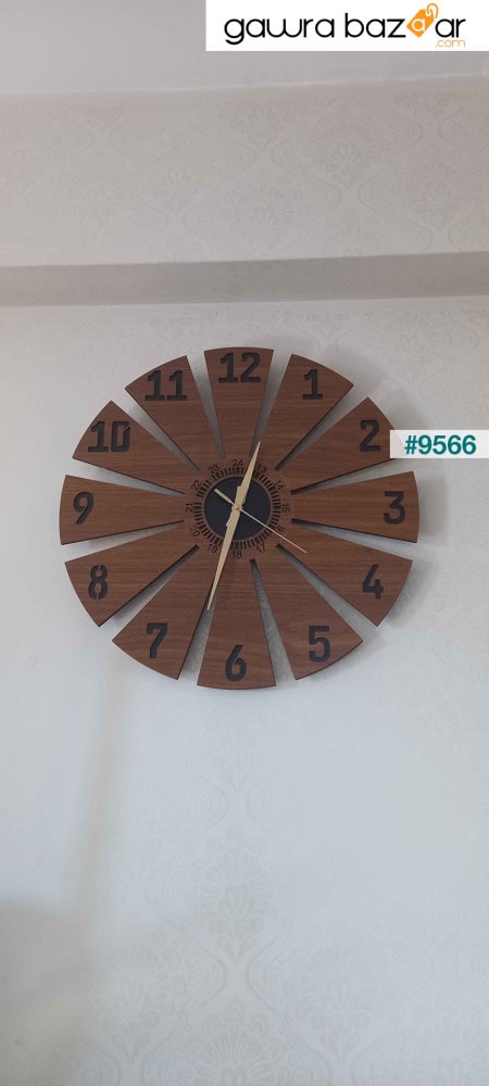 أثاث خشبي من خشب الجوز اللون منقوش هدية ساعة حائط صامتة 50 سم