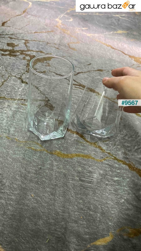 زجاج فاليريا - طقم أكواب مياه غازية سعة 12 لتر مقاسين
