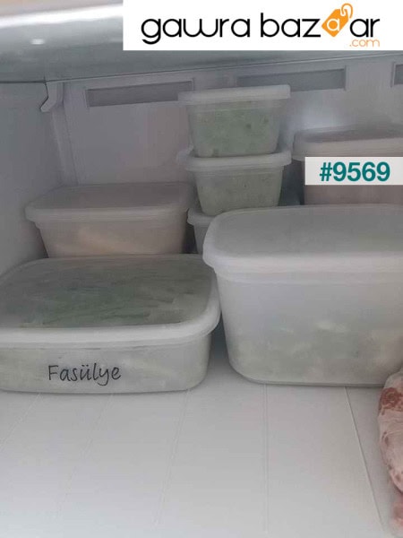 1046 مجموعة حاويات تخزين الطعام بالميكروويف مكونة من 16 قطعة، نو فروست -25 درجة مئوية، أبيض