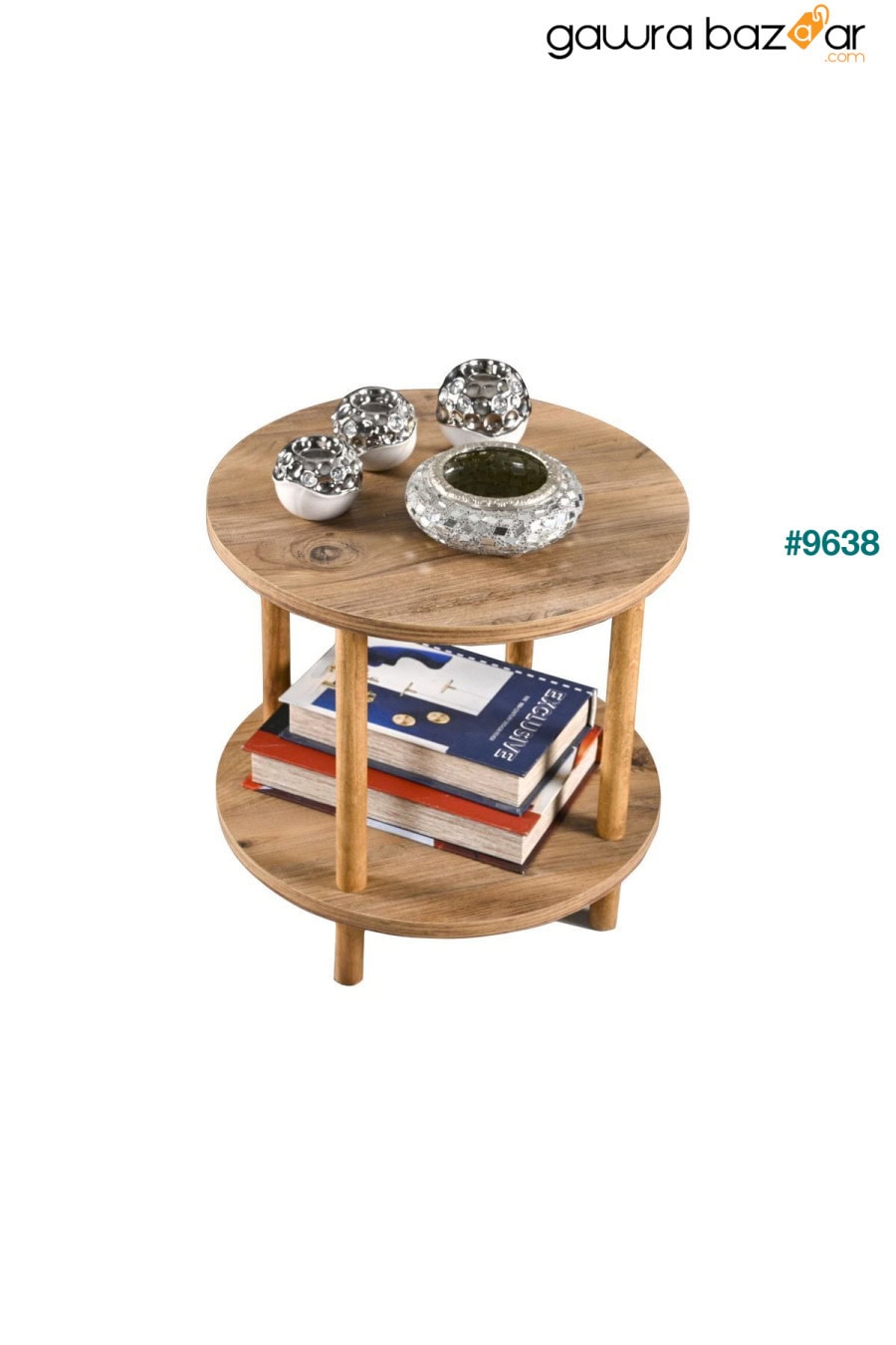 2 رفوف وزارع وخزانة كتب وطاولة جانبية وطاولة قهوة DEKOREM 3