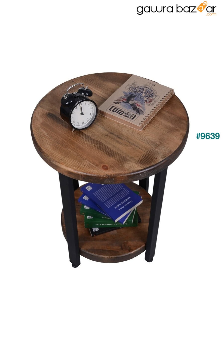 التصميم الصناعي طاولة القهوة الخشبية الصلبة 2 الطبقة طاولة القهوة الساق المعدنية ATS Dekor 4