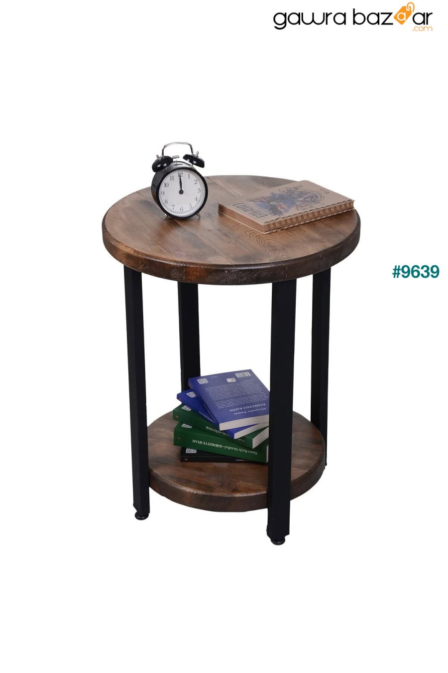 التصميم الصناعي طاولة القهوة الخشبية الصلبة 2 الطبقة طاولة القهوة الساق المعدنية ATS Dekor 3