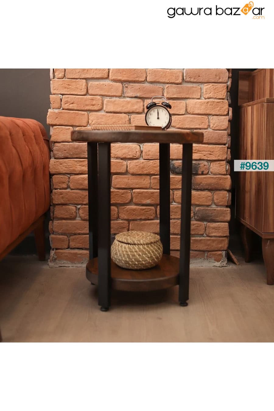 التصميم الصناعي طاولة القهوة الخشبية الصلبة 2 الطبقة طاولة القهوة الساق المعدنية ATS Dekor 2