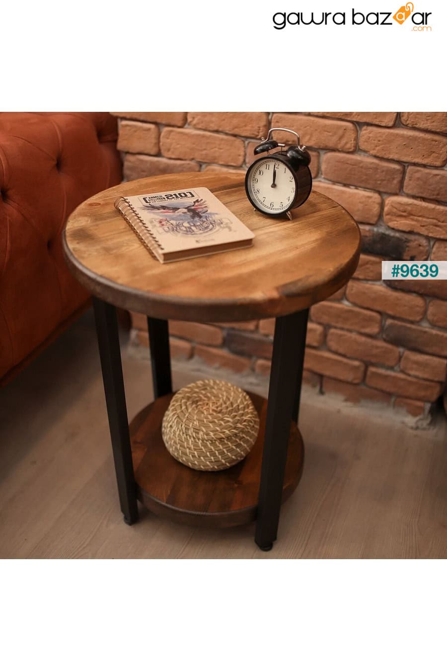 التصميم الصناعي طاولة القهوة الخشبية الصلبة 2 الطبقة طاولة القهوة الساق المعدنية ATS Dekor 1