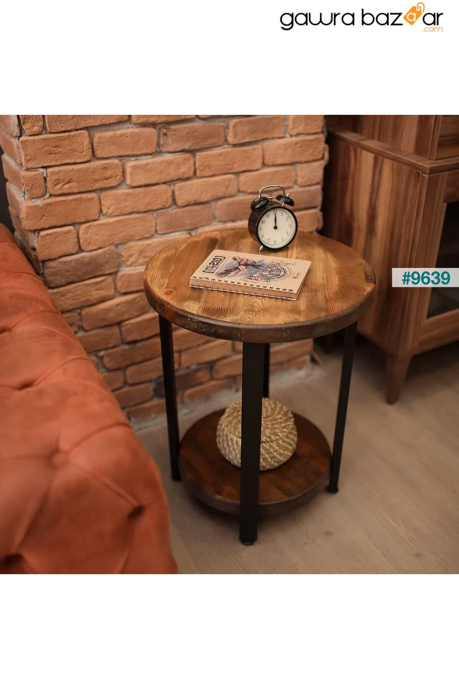 التصميم الصناعي طاولة القهوة الخشبية الصلبة 2 الطبقة طاولة القهوة الساق المعدنية ATS Dekor 0