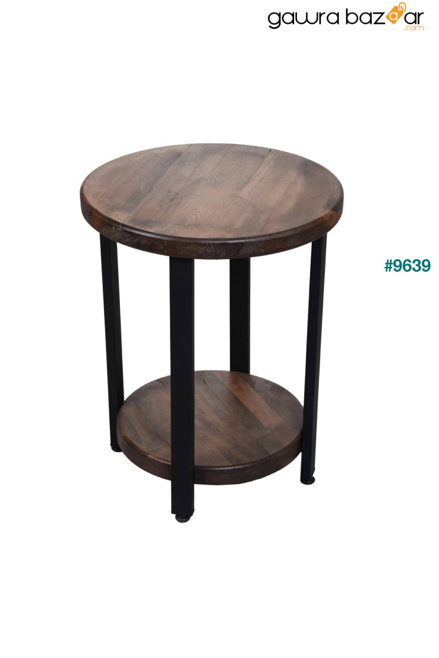 التصميم الصناعي طاولة القهوة الخشبية الصلبة 2 الطبقة طاولة القهوة الساق المعدنية ATS Dekor 5