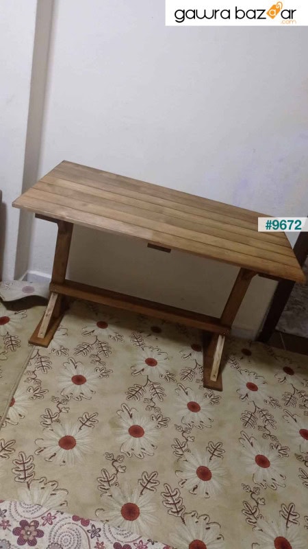 طاولة طعام خشبية للحديقة مقاس 110×63 سم
