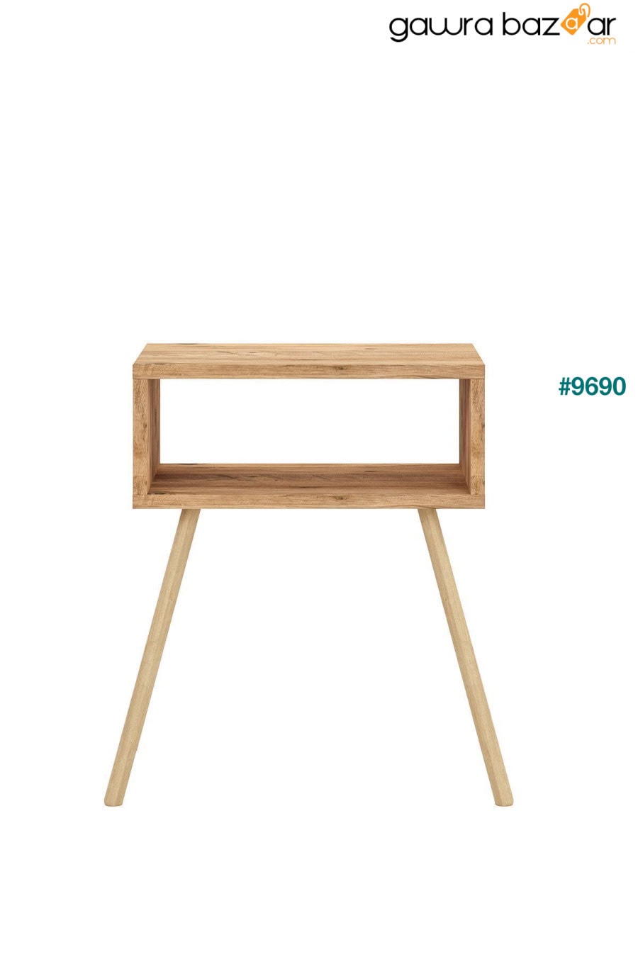 منضدة خشبية بأرجل مع رف - خشب الصنوبر الأطلسي interGO 6