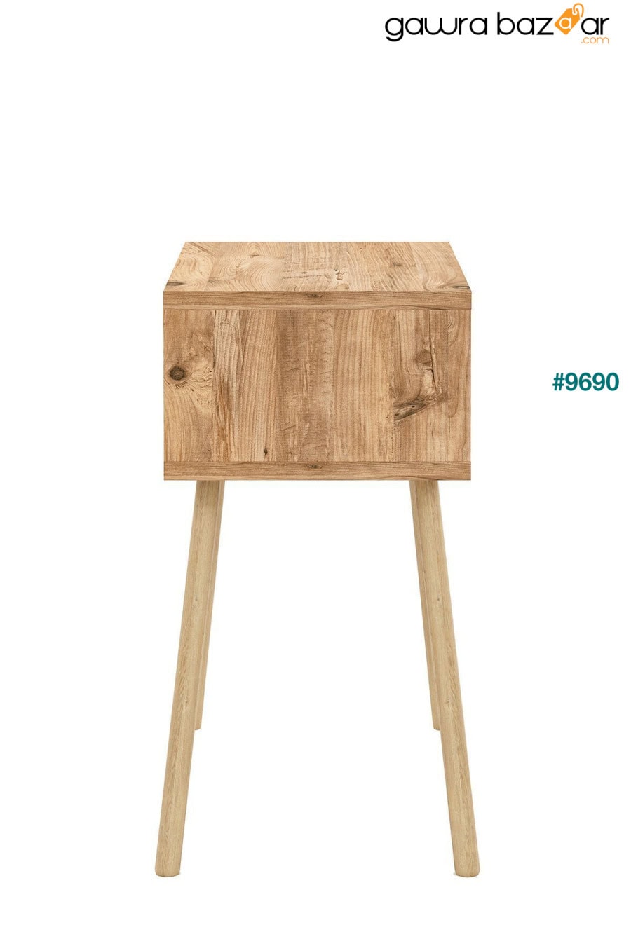 منضدة خشبية بأرجل مع رف - خشب الصنوبر الأطلسي interGO 7