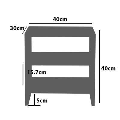 منضدة جانبية لغرفة النوم ذات رفين منضدة بجانب السرير مع أقسام